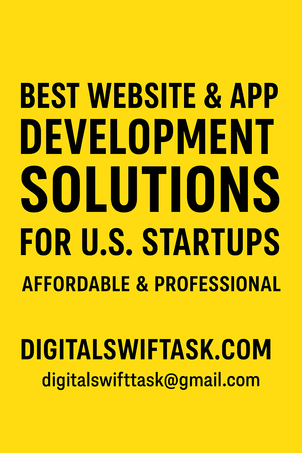 Best Website & App Development Solutions for U.S. Startups — Affordable With DigitalSwiftTask.com